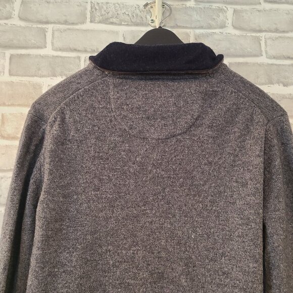 Jos A Bank Reserve Lambswool Blend Sweater Mens XL Shawl Collar Gray - Picture 7 of 8